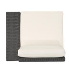 8-Piece Wicker Outdoor Patio Sectional Seating Set with White Cushions