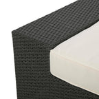 8-Piece Wicker Outdoor Patio Sectional Seating Set with White Cushions